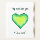 Ich Liebe Sie Niedlich Grün und Blau Herzen Geburt Planer (Rückseite)