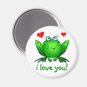 Ich Liebe Sie Niedlich Grünen Cartoon Frosch Weiß Magnet (Vorderseite/Rückseite)