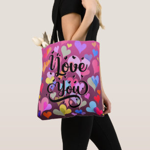Ich Liebe Sie Niedlich Herzens Elegant farbenfroh  Tasche