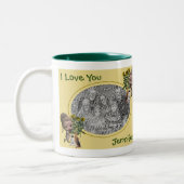 Ich Liebe Sie Niedliche Girl-Welpen Personalisiert Zweifarbige Tasse (Links)
