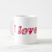 Ich Liebe, Sie Niedliche Romantik Herz Typografie Kaffeetasse (Vorderseite Links)