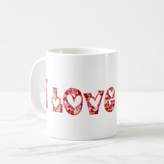 Ich Liebe, Sie Niedliche Romantische Rote Herzen T Kaffeetasse (Vorderseite Links)
