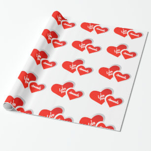 "Ich Liebe Sie" niedliche Valentine-Herzen. Geschenkpapier