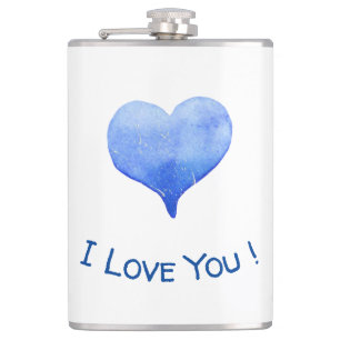 Ich Liebe Sie Niedliches blaues Herz Valentine Flachmann