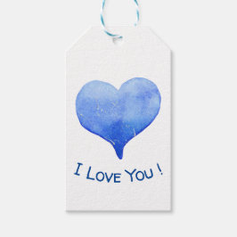 Ich Liebe Sie Niedliches blaues Herz Valentine Geschenkanhänger