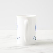 Ich Liebe Sie Niedliches blaues Herz Valentine Porzellantasse (Rückseite)