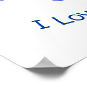 Ich Liebe Sie Niedliches blaues Herz Valentine Poster (Ecke)
