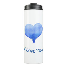 Ich Liebe Sie Niedliches blaues Herz Valentine Thermosbecher