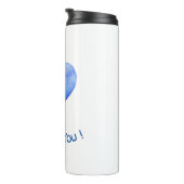 Ich Liebe Sie Niedliches blaues Herz Valentine Thermosbecher (Nach rechts gedreht)