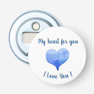 Ich Liebe Sie Niedliches blaues Herz Valentinstag Flaschenöffner