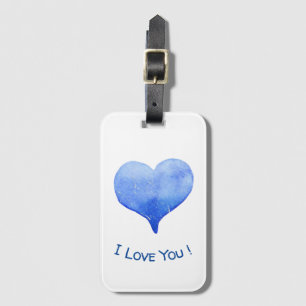 Ich Liebe Sie Niedliches blaues Herz Valentinstag Gepäckanhänger