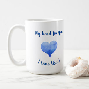 Ich Liebe Sie Niedliches blaues Herz Valentinstag Kaffeetasse