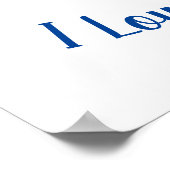 Ich Liebe Sie Niedliches blaues Herz Valentinstag Poster (Ecke)