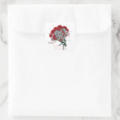 Ich Liebe Sie nur Sie rote Rose Blume Quadratischer Aufkleber (Tasche)