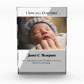 Ich Liebe Sie Oma Baby Foto Geburtsdetails (Vorderseite)