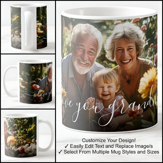 Ich Liebe Sie Oma schöne Fotovorlage Text Kaffeetasse