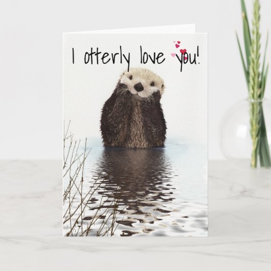 Ich Liebe Sie Otter Jubiläum Valentine Karte (Vorderseite)