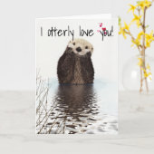 Ich Liebe Sie Otter Jubiläum Valentine Karte (Gelbe Blume)