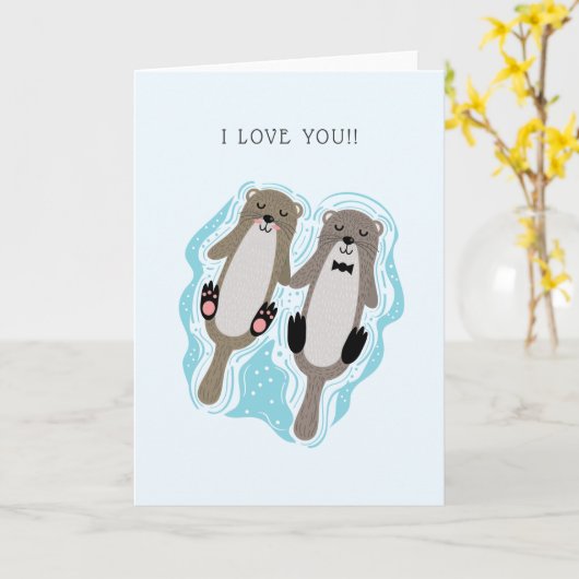 Ich Liebe Sie Otters Karte (Gelbe Blume)