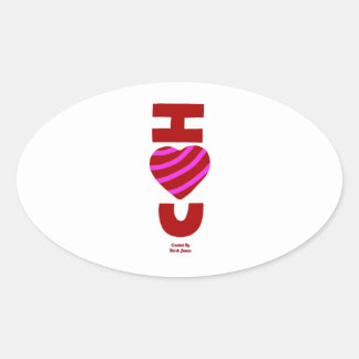 Ich Liebe Sie Oval Aufkleber