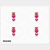 Ich Liebe Sie Oval Aufkleber (Blatt)