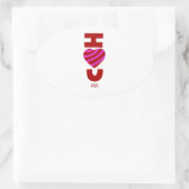 Ich Liebe Sie Oval Aufkleber (Tasche)