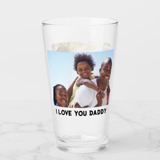 Ich Liebe Sie Papa 2 Fotos | INDIVIDUELLE NAME | T Glas (Vorderseite)