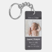 Ich Liebe Sie Papa Custom Baby Foto Name Geburtsda Schlüsselanhänger (Vorderseite links)