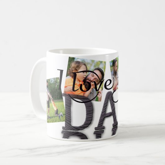 Ich Liebe Sie Papa, Foto Collage Tasse (Vorderseite Links)