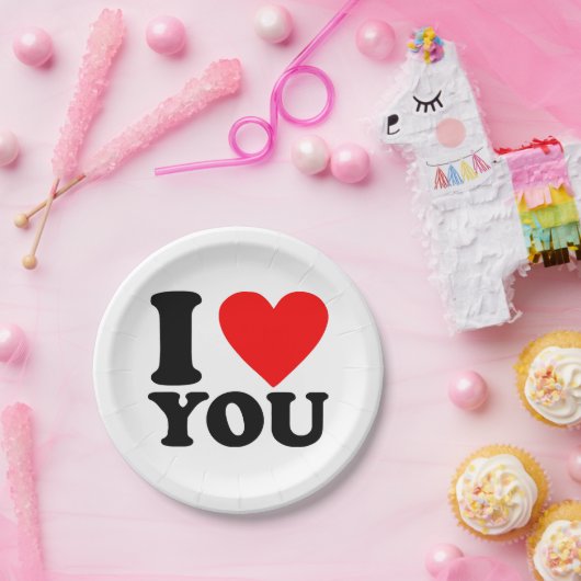 Ich Liebe Sie Pappteller (Party)