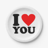 Ich Liebe Sie Pappteller (Vorderseite)