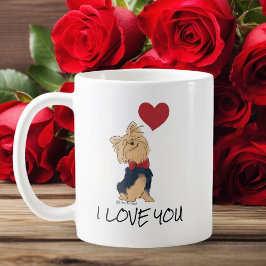Ich Liebe Sie Personalisiert Niedliche Yorkie Illu Kaffeetasse