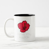 Ich Liebe Sie Personalisierte Blume Ehefrau oder F Zweifarbige Tasse (Links)