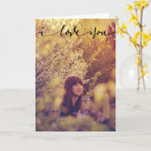 Ich Liebe Sie Personalisierte Fotokarte Karte (Gelbe Blume)