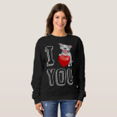 Ich Liebe Sie Pitbull Valentine Sweatshirt (Vorne ganz)