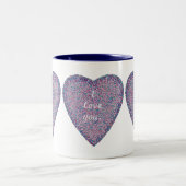 Ich Liebe Sie, Pointillismus Herzens Custom Tasse (Mittel)