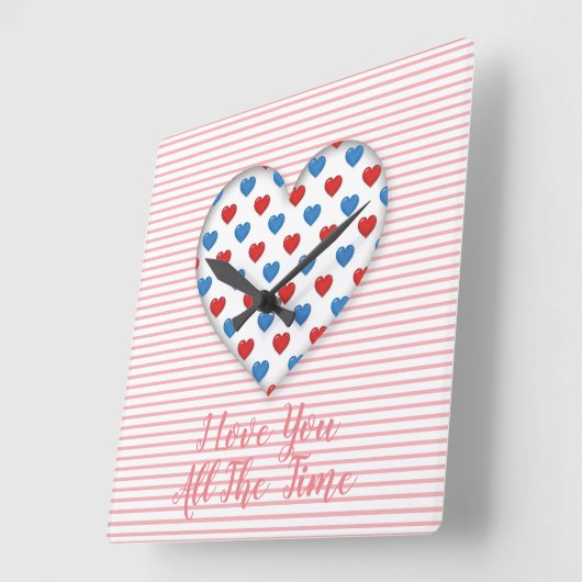 Ich Liebe Sie Quadratische Wanduhr (Winkel)