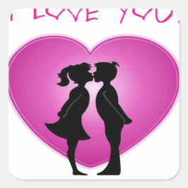 Ich Liebe Sie Quadratischer Aufkleber