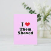 Ich Liebe sie rasiert Postkarte (Stehend Vorderseite)
