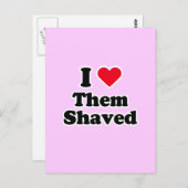 Ich Liebe sie rasiert Postkarte (Vorne/Hinten)