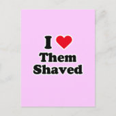 Ich Liebe sie rasiert Postkarte (Vorderseite)