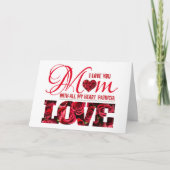 Ich Liebe Sie Red Heart Keepake Eleganten Mütter T Karte (Vorderseite)