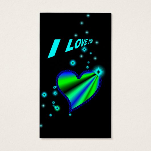 Ich Liebe Sie, Regenbogenherz mit Sternen auf schw (Rückseite)