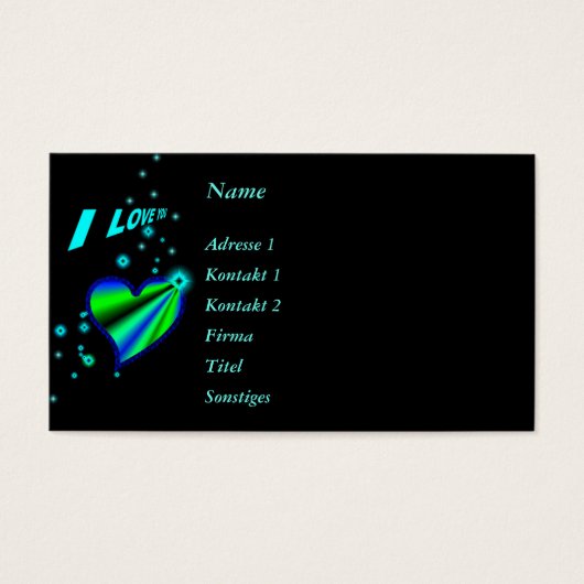 Ich Liebe Sie, Regenbogenherz mit Sternen auf schw (Vorderseite)