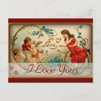 Ich Liebe Sie Romantik | Vintager Valentinstag Feiertagspostkarte