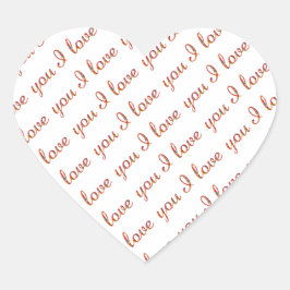 Ich Liebe Sie Romantische Typografie Valentine Herz-Aufkleber