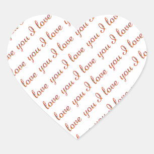 Ich Liebe Sie Romantische Typografie Valentine Herz-Aufkleber