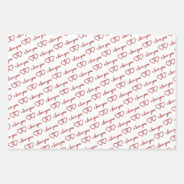 Ich Liebe Sie Romantische Valentine Rote Herzen St Geschenkpapier Set