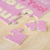 Ich Liebe, Sie rosa Bas Relief Hörgeräusch Puzzle (Seite)