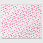 Ich Liebe Sie rosa Herz Muster Typografie Valentin Geschenkpapier (Flach)